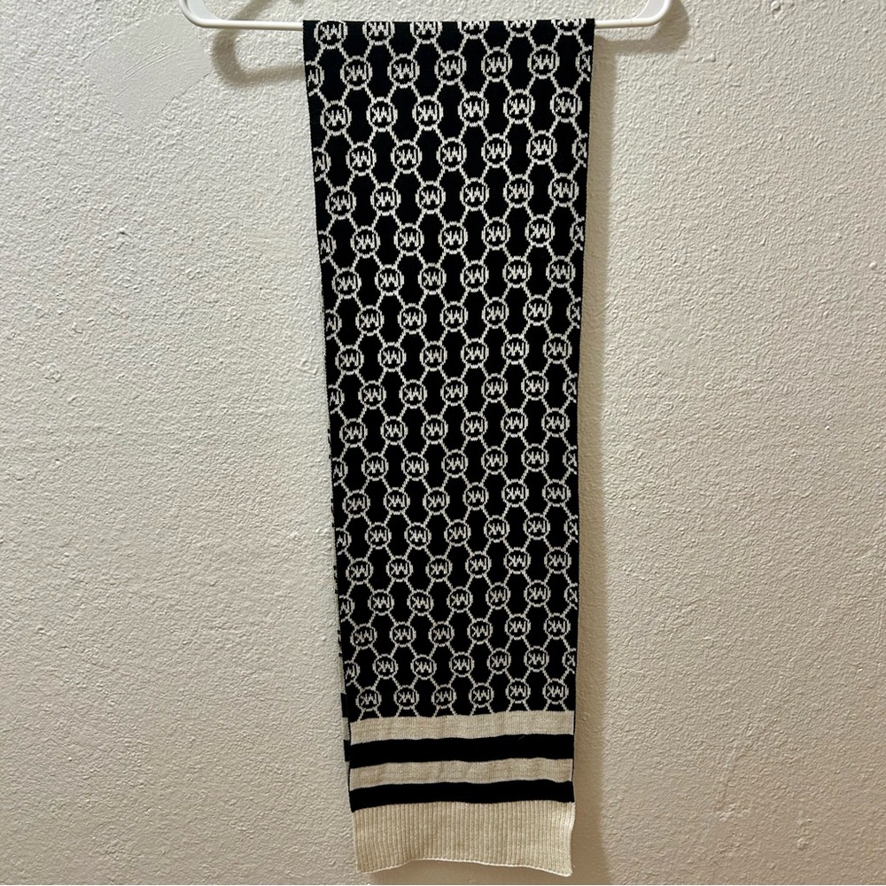 Michael Kors Metallic Jet Set Logo Knit Scarf